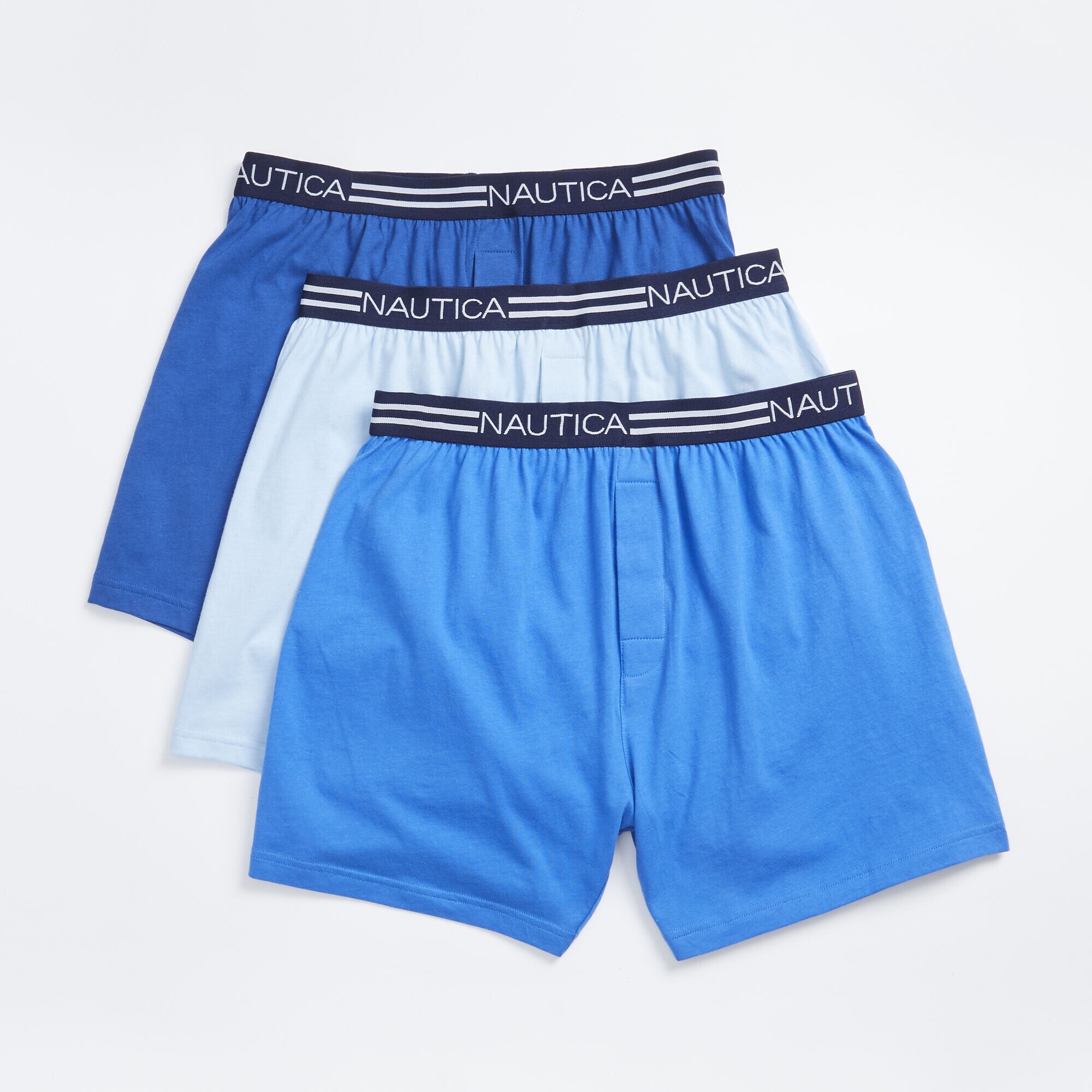 KNIT BOXERS, 3-PACK,Admiral Blue,large