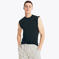 SOLID MUSCLE TANK,Black,large