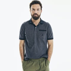 CLASSIC FIT POCKET POLO,Navy,large