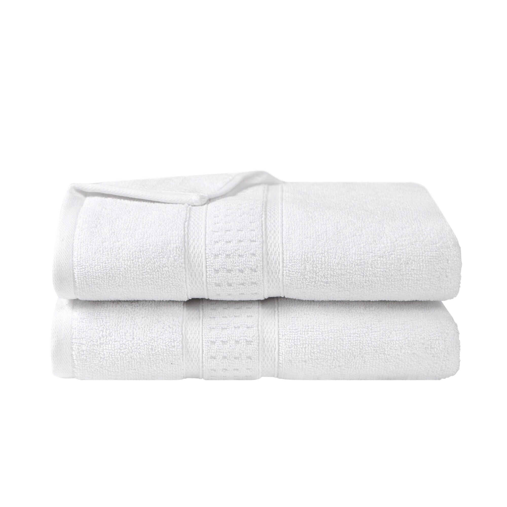 OCEANE WHITE 2-PIECE ANTIBACTERIAL BATH TOWEL SET,Antique White Wash,large