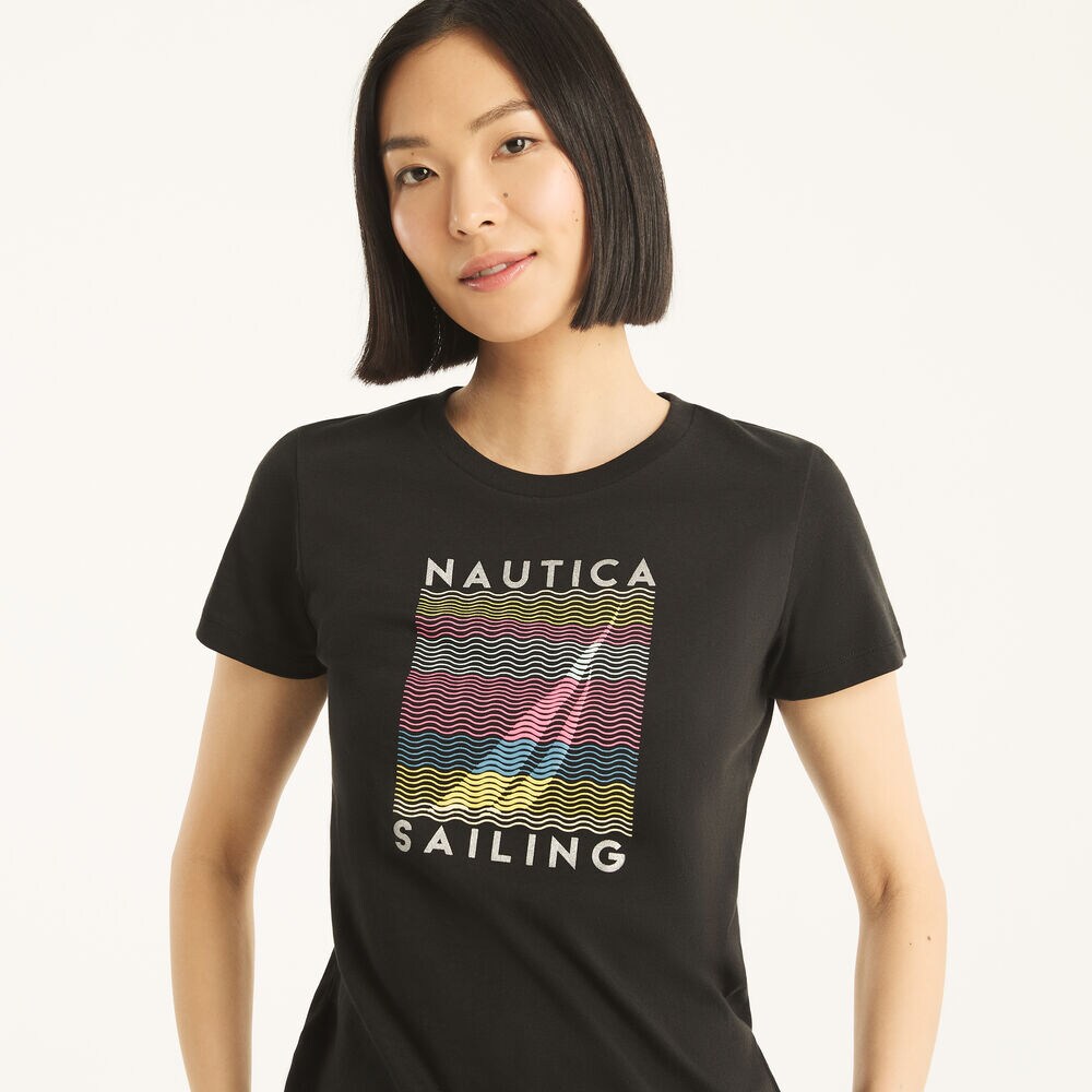 Glitter brand icon Graphic T-Shirt,True Black,large