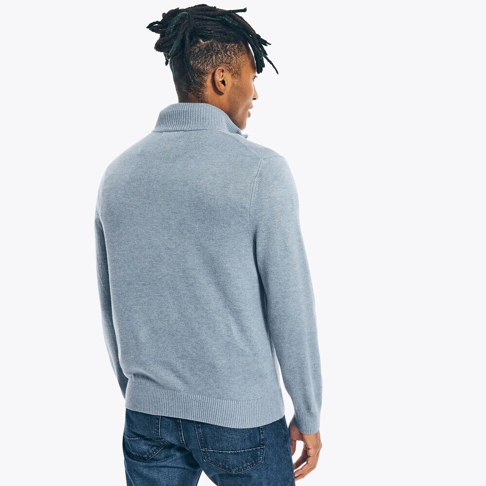 QUARTER-ZIP SWEATER,Anchor Blue Heather,large