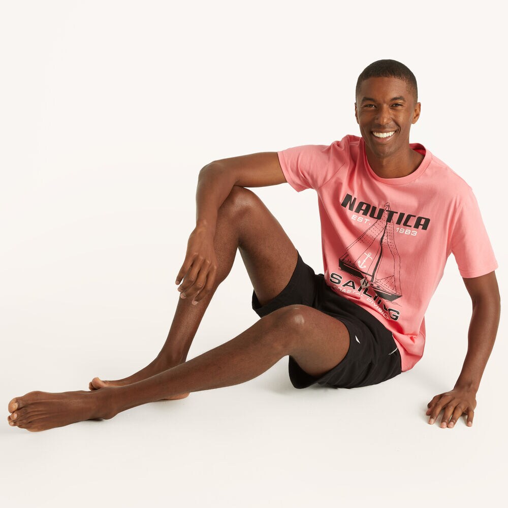 Coastal Sailing Sleep T-Shirt,Teaberry,large