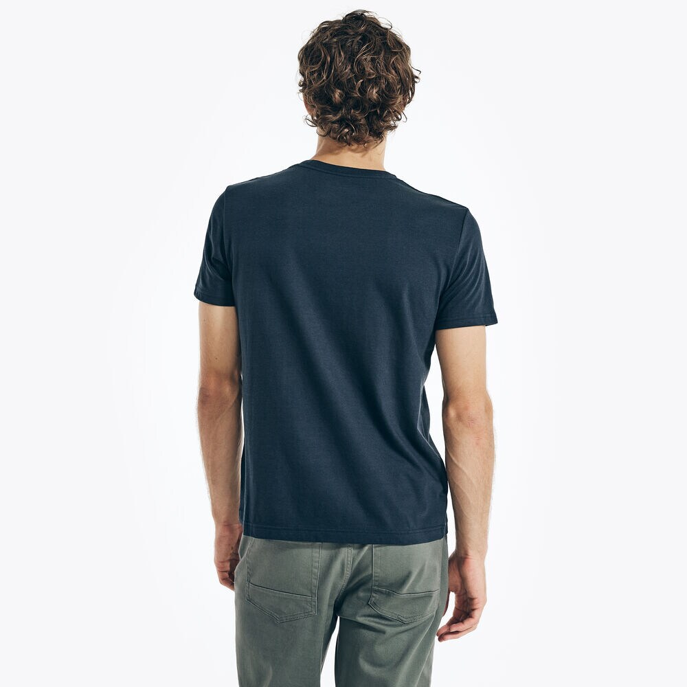 SUSTAINABLY CRAFTED SEAS GRAPHIC T-SHIRT,Navy,large