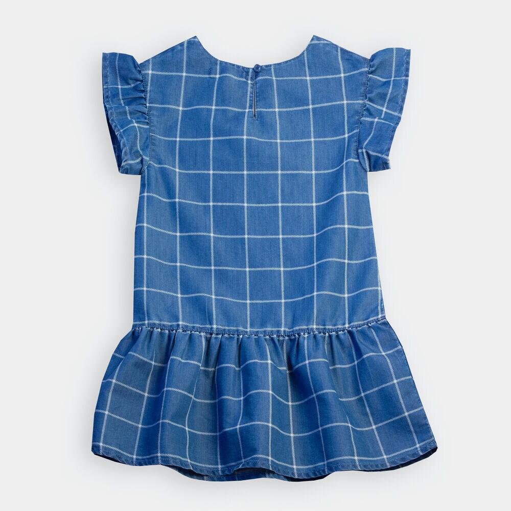 TODDLER GIRLS' WINDOWPANE CHAMBRAY DRESS (2T-4T),Light Tide Water Wash,large