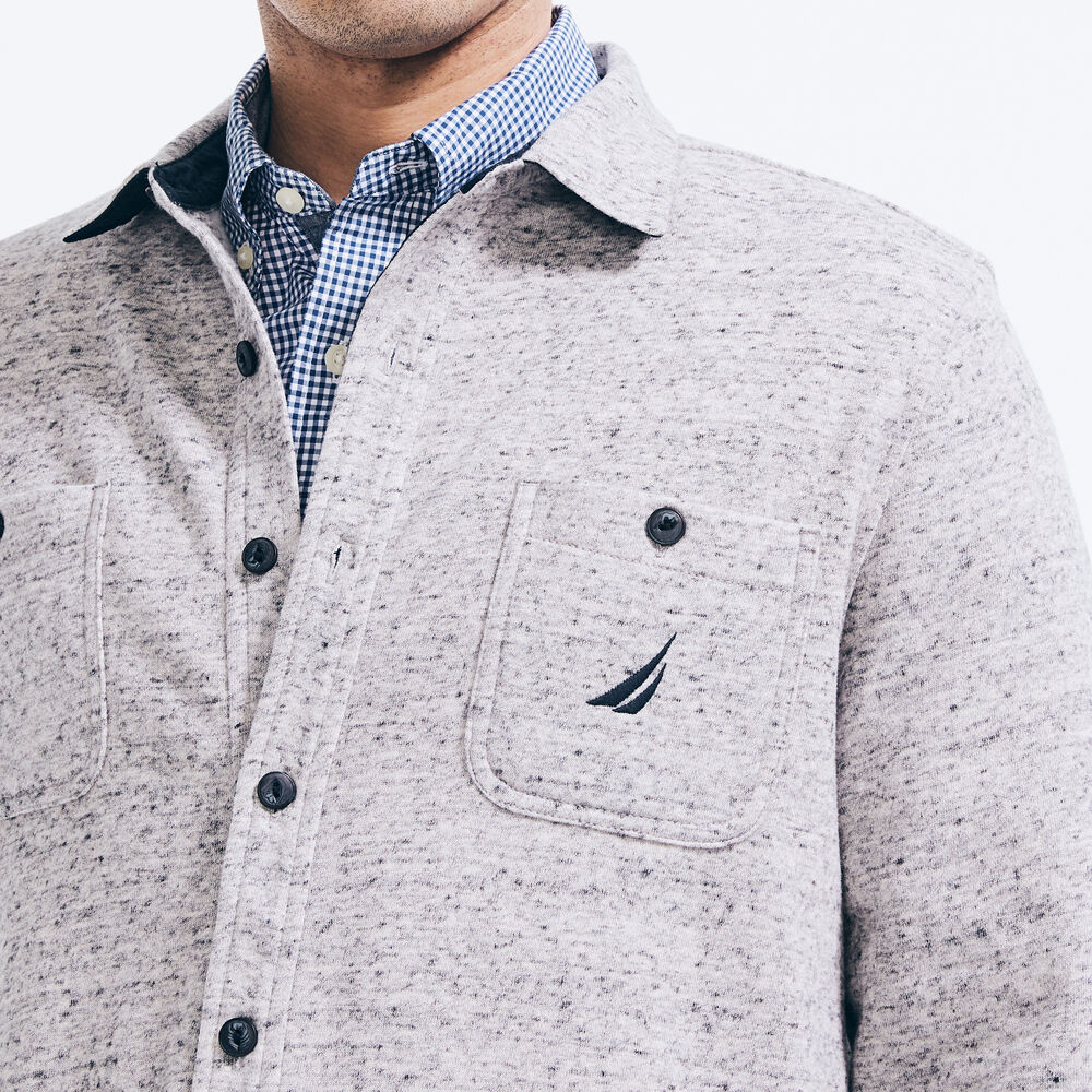 BUTTON-DOWN OVERSHIRT,Grey Heather,large