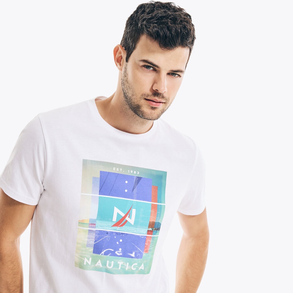OCEAN GRAPHIC T-SHIRT,Bright White,large