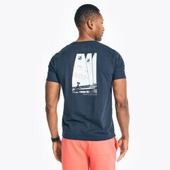 BIG & TALL SUSTAINABLY CRAFTED OCEAN CHALLENGE GRAPHIC T-SHIRT,Navy,large