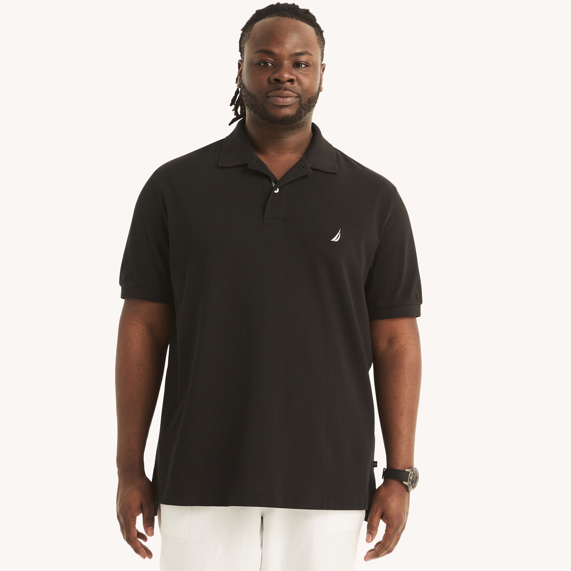 Big & Tall Classic Fit Performance Deck Polo,True Black,large
