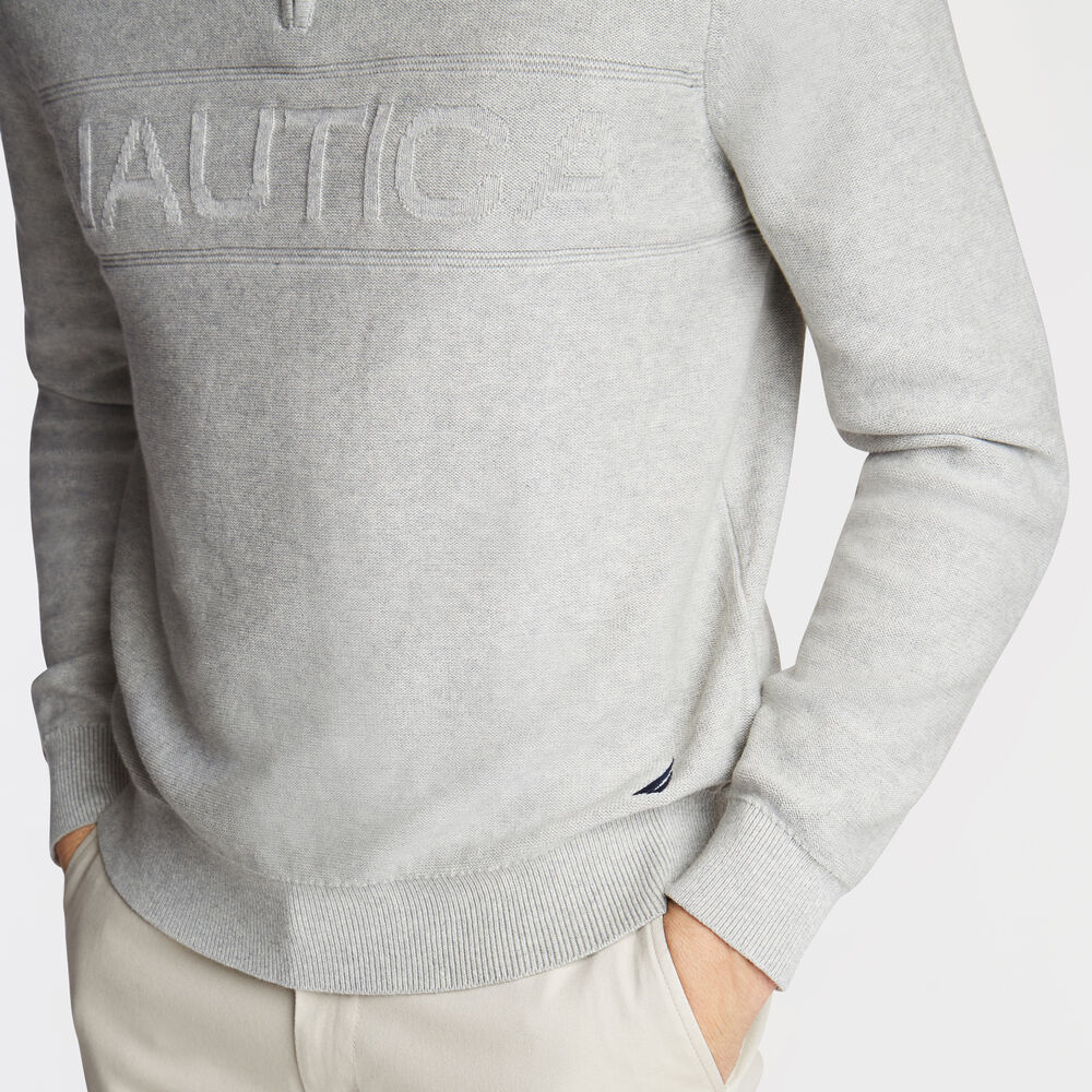 Quarter Zip Jersey Pullover,Grey Heather,large