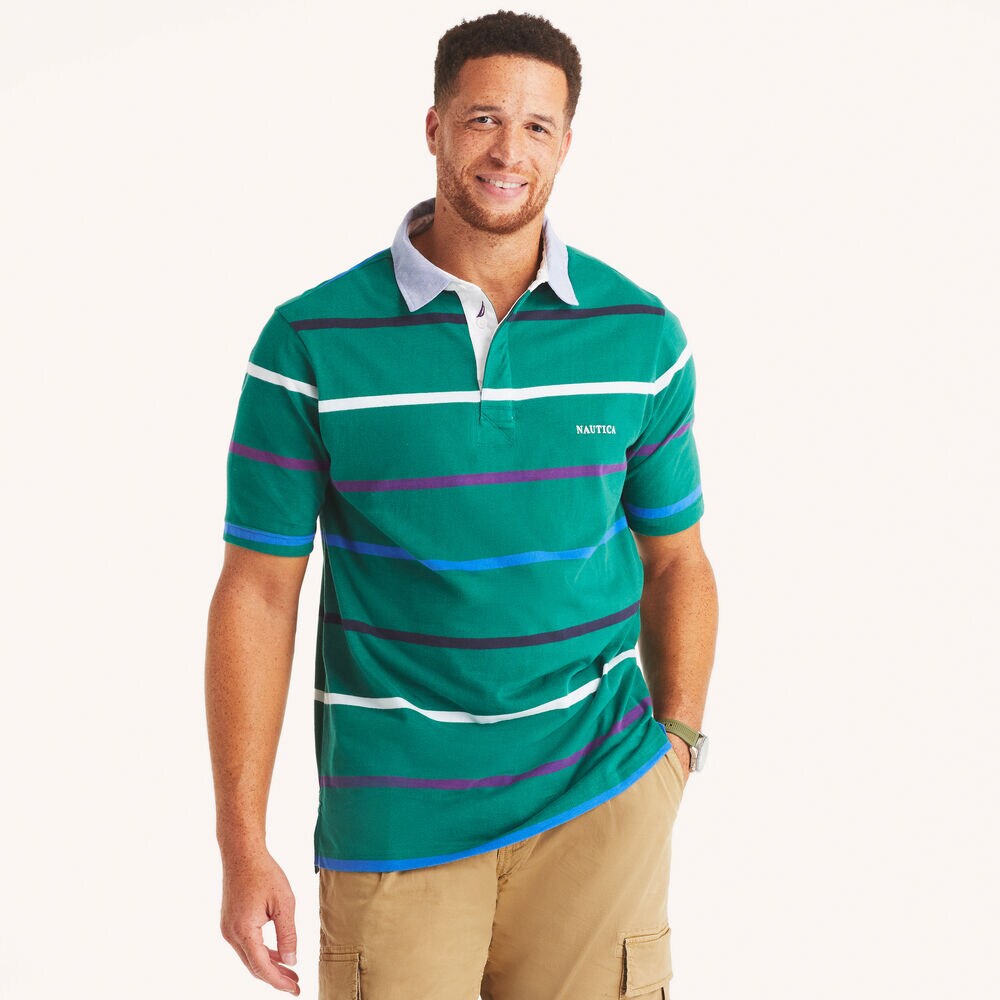 Big & Tall Classic Fit Rugby Polo,Nile,large