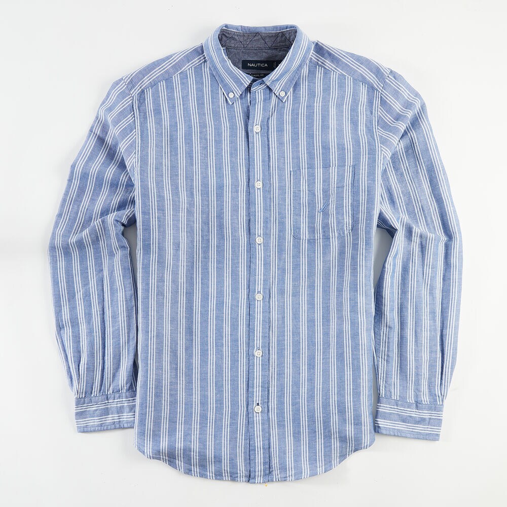 STRIPED LINEN SHIRT,Limoges,large