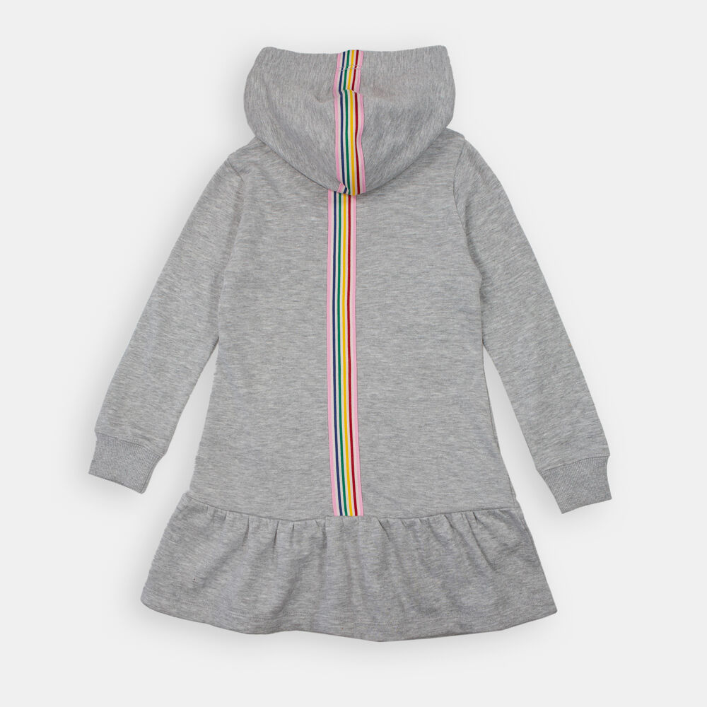 LITTLE GIRLS' FRENCH TERRY HOODED SWEATSHIRT DRESS (4-7),Grey Heather,large