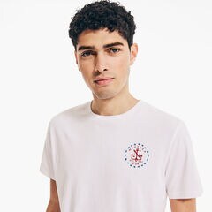 FLAG LOGO GRAPHIC T-SHIRT,Bright White,large