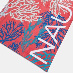 CORAL AND LOGO PRINTED BEACH TOWEL,Orange,large