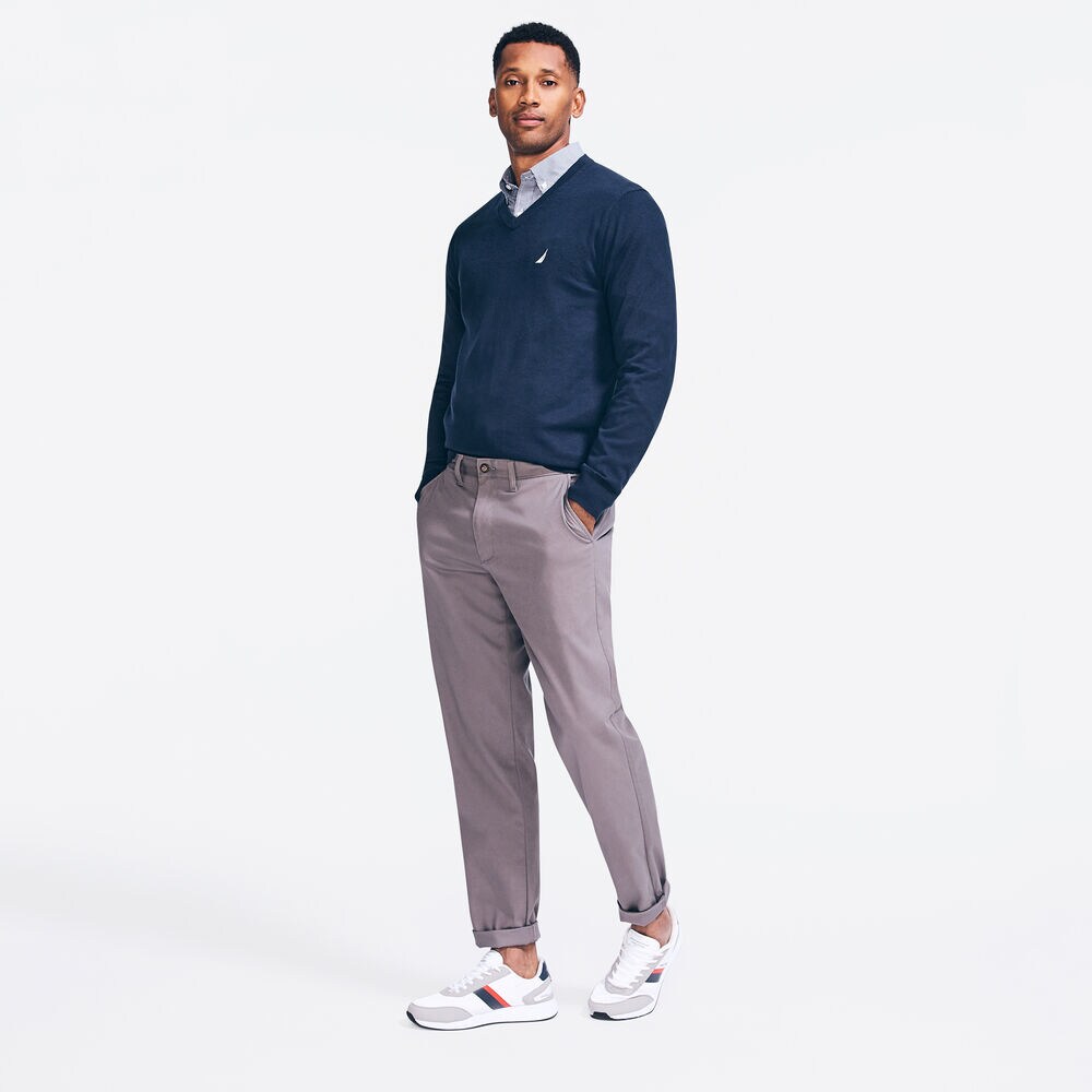 Wrinkle-Resistant Classic Fit Deck Pant,Pewter Grey,large