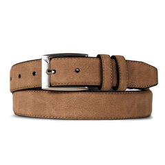 Logo Suede Belt,Sand Stone,large