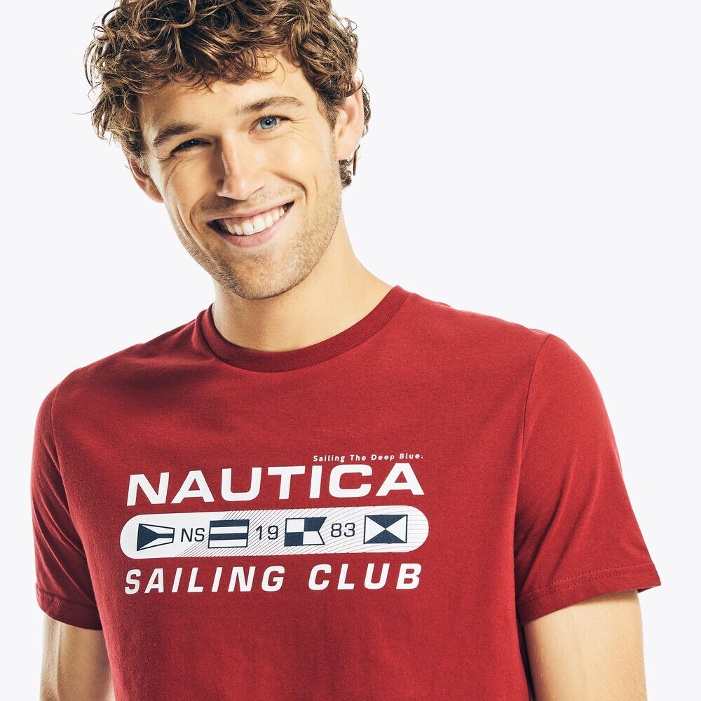 BIG & TALL SUSTAINABLY CRAFTED SAILING CLUB GRAPHIC T-SHIRT,Melonberry,large