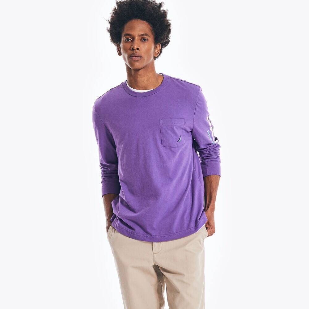 COMPETITION SUSTAINABLY CRAFTED LONG-SLEEVE GRAPHIC T-SHIRT,Pier Purple Heather,large