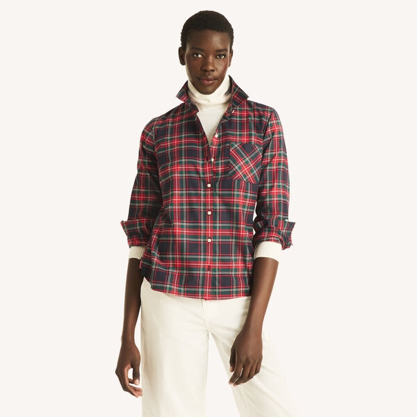 Plaid Roll-Tab Shirt