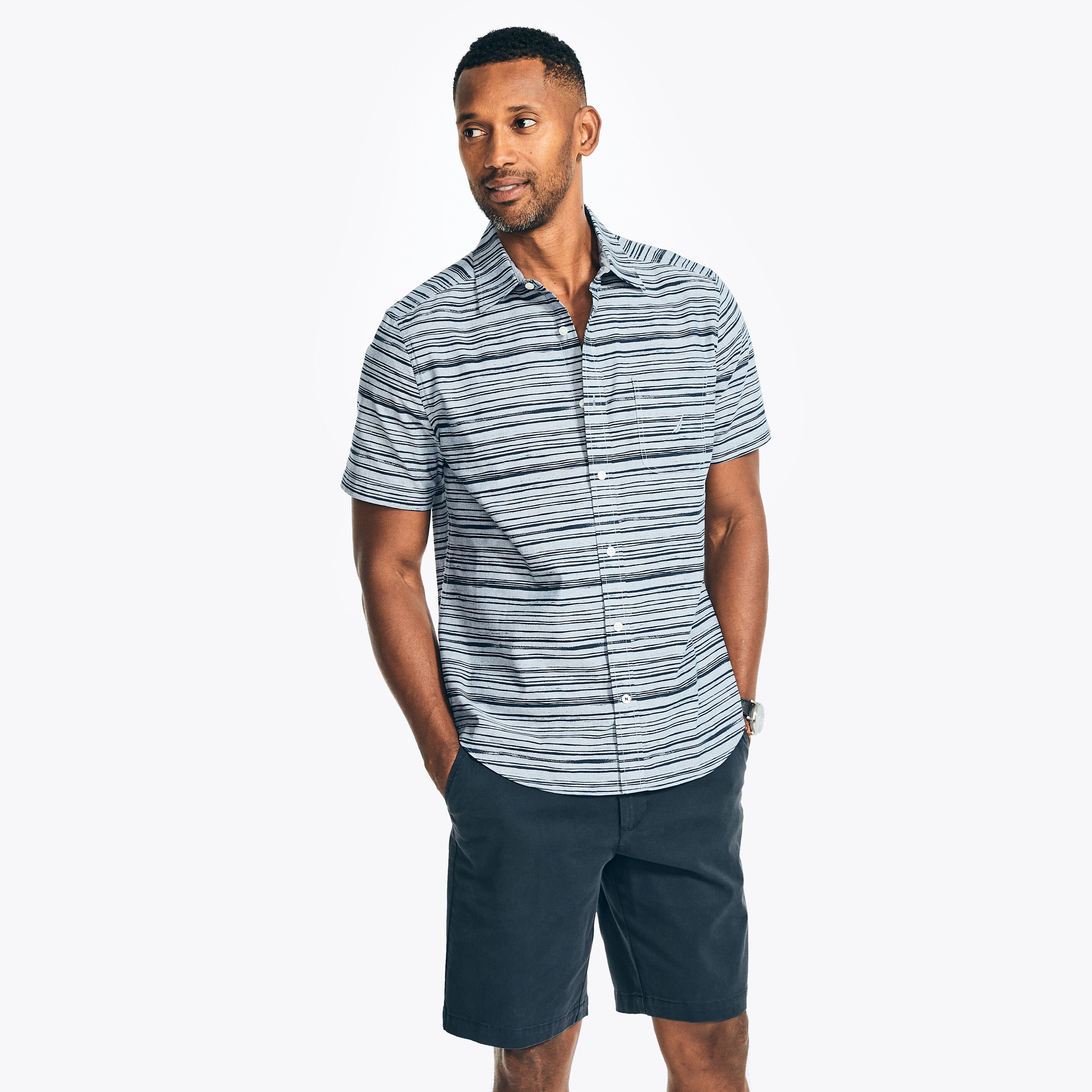 mens short sleeve shirt blue