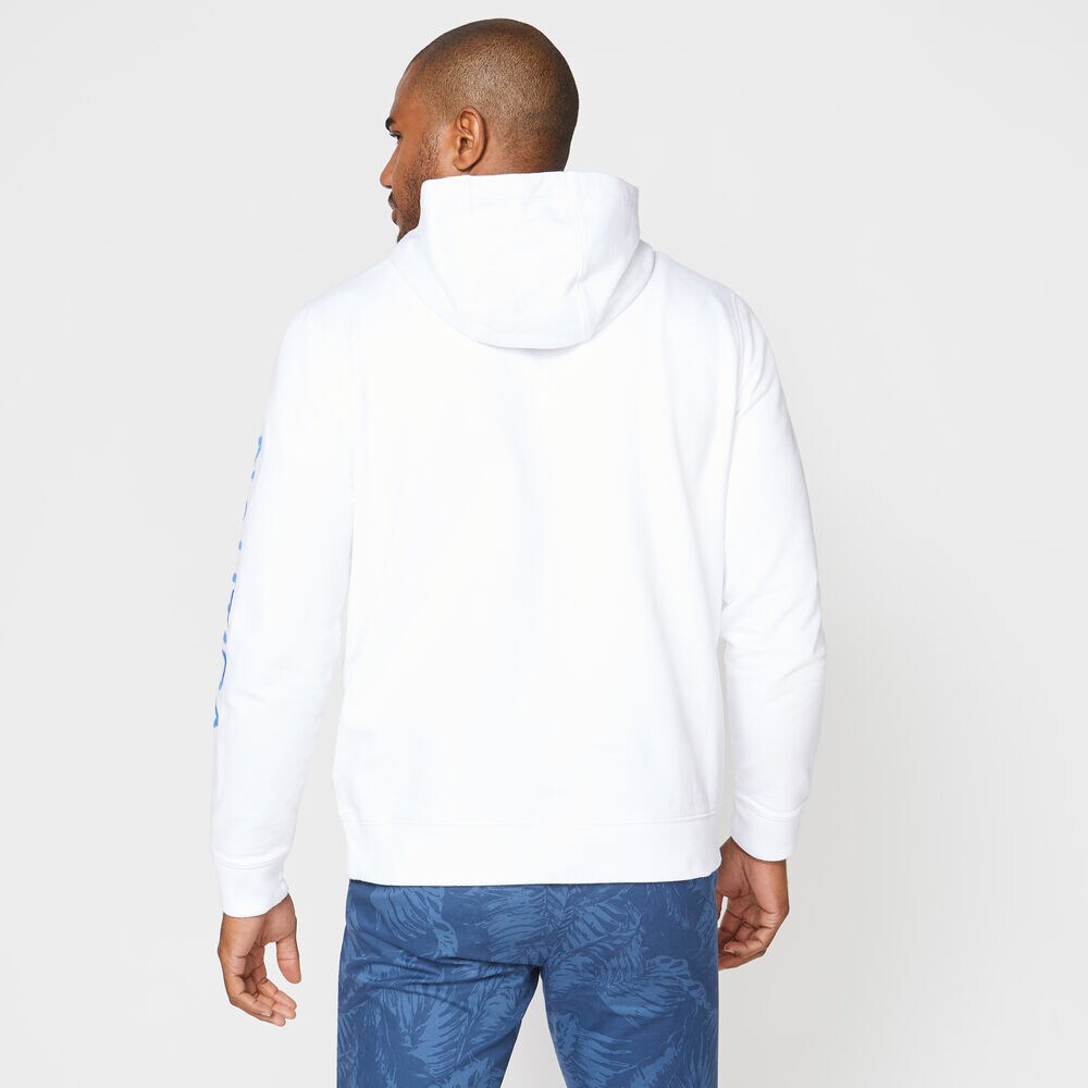 LOGO-SLEEVE PULLOVER HOODIE,Bright White,large