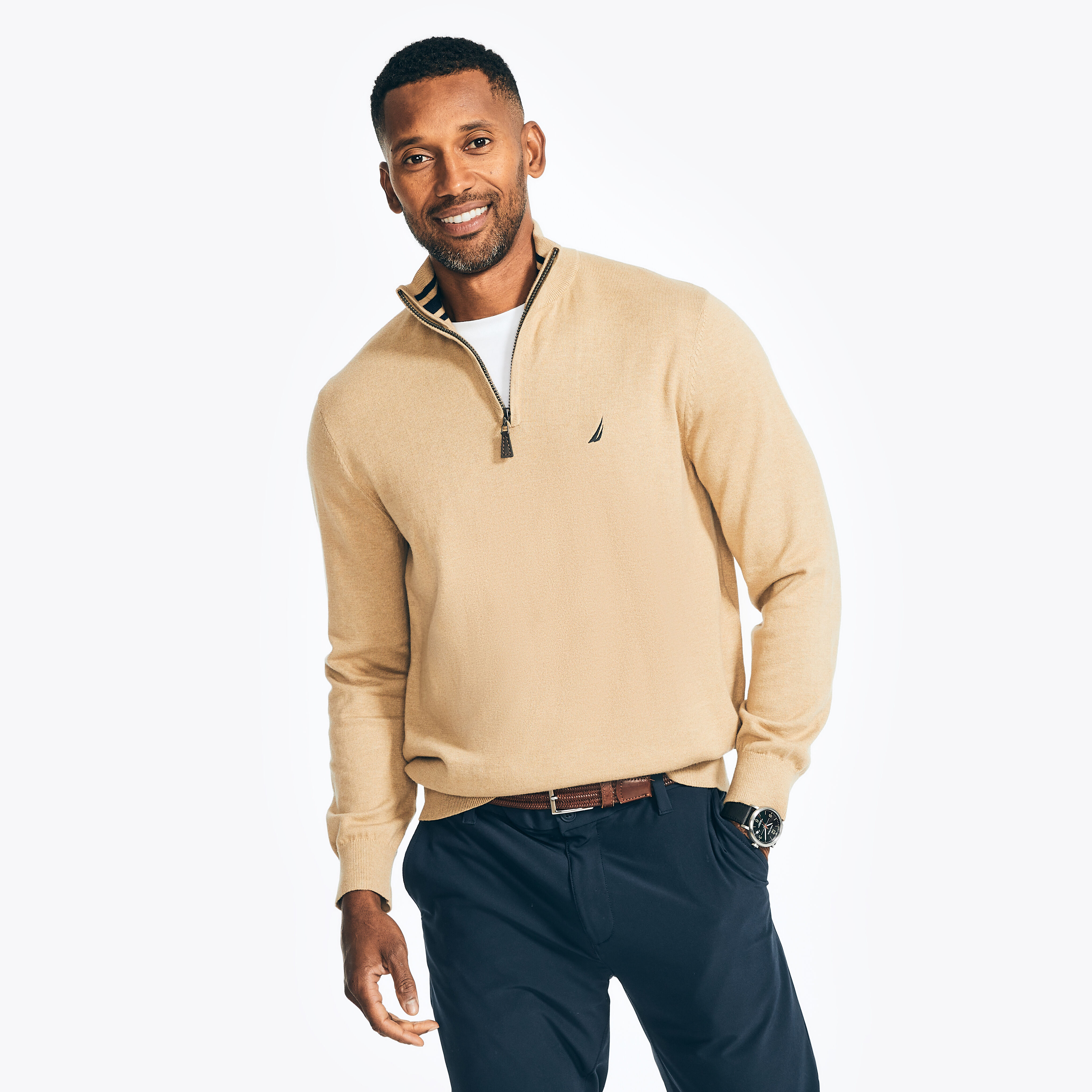 Blue for Men Mens Clothing Sweaters and knitwear Zipped sweaters French Connection Half Zip Jumper in Navy 