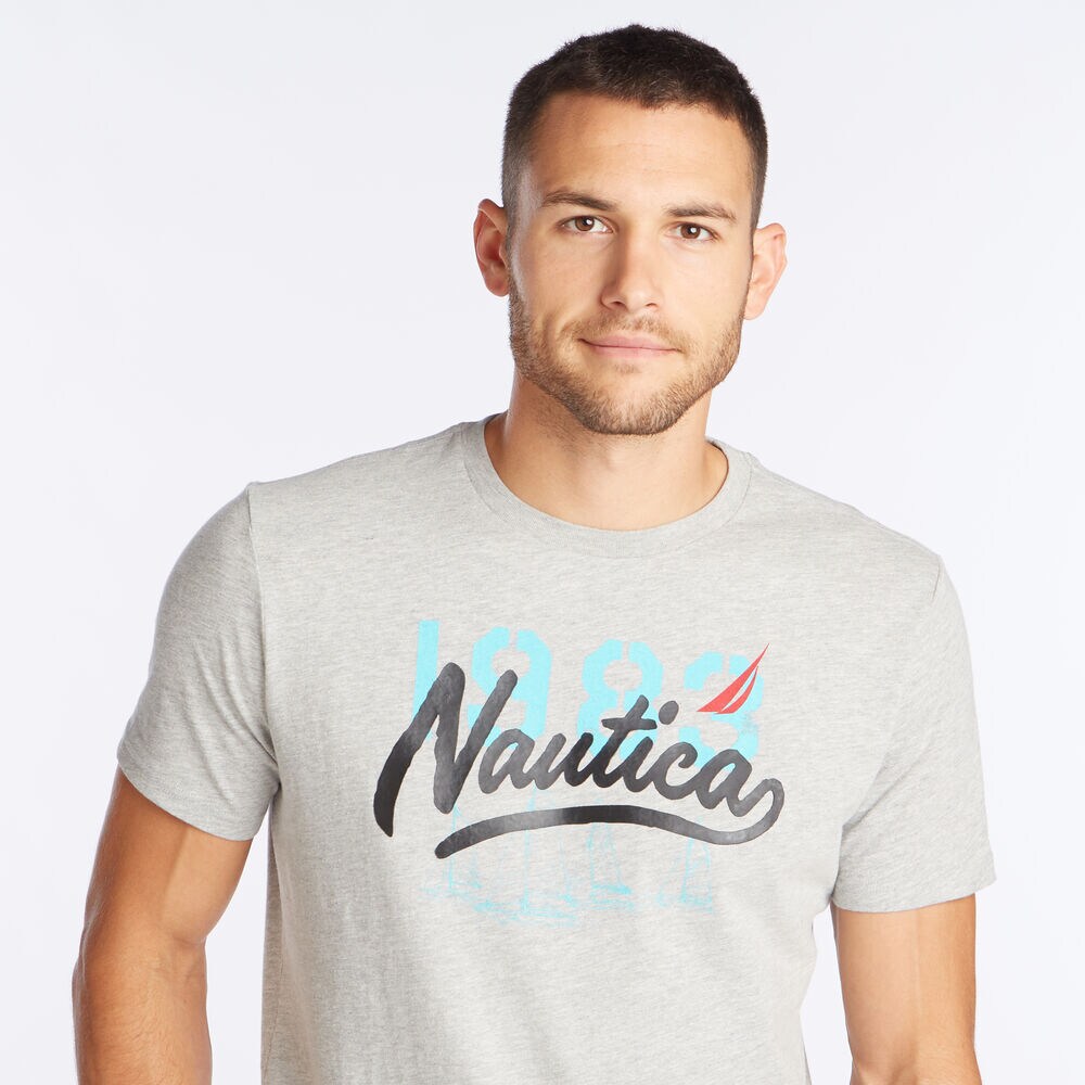 NAUTICA 1983 GRAPHIC T-SHIRT,Grey Heather,large