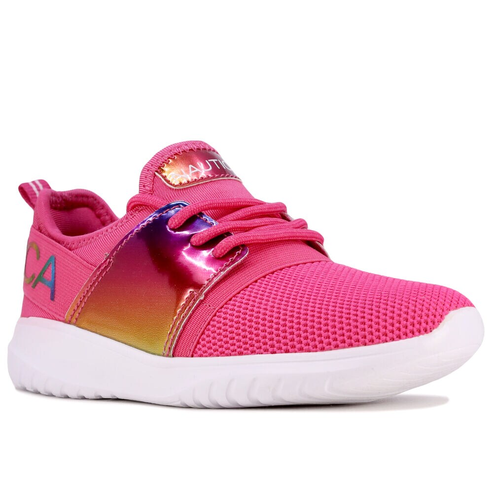 GIRLS' LACE-UP SNEAKER ,Lure Red Heather,large