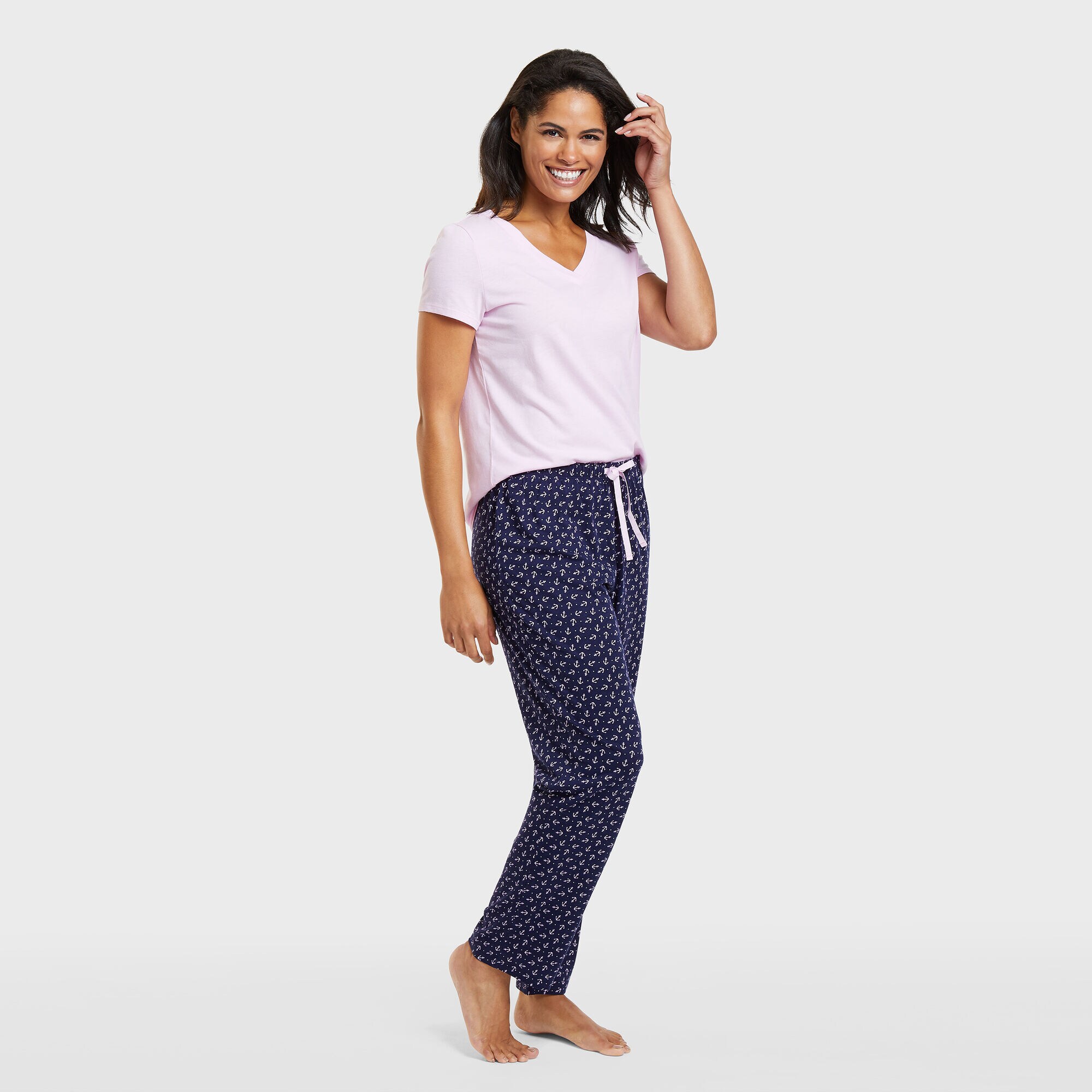 Tossed Anchors Pajama Set,Pure Adriatic Sea Wash,large