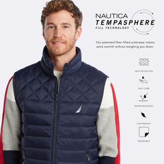 LIGHTWEIGHT TEMPASPHERE QUILTED VEST,Navy,large