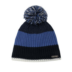 COLORBLOCK POM-POM BEANIE,Navy,large