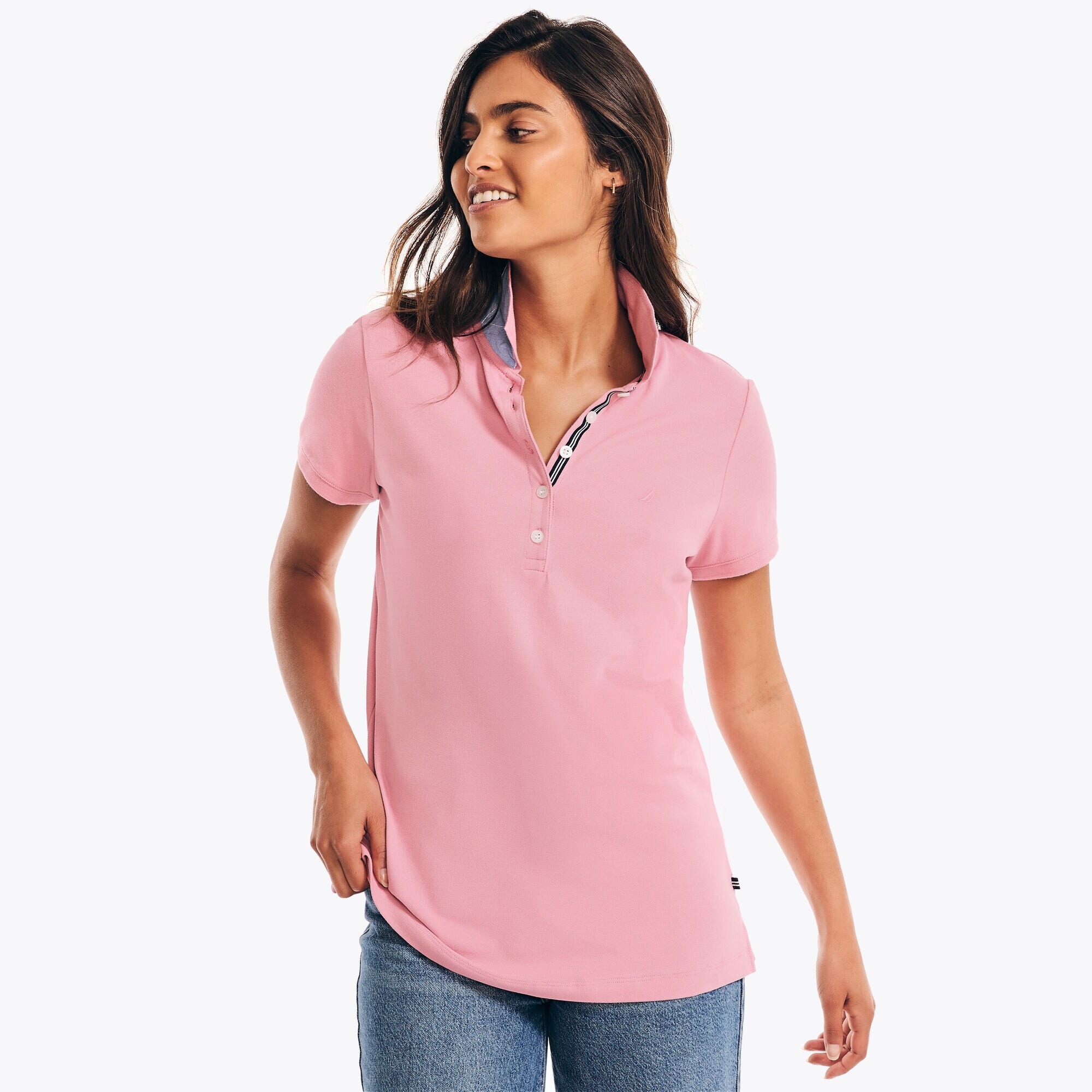 5-Button Polo,Lure Red,large