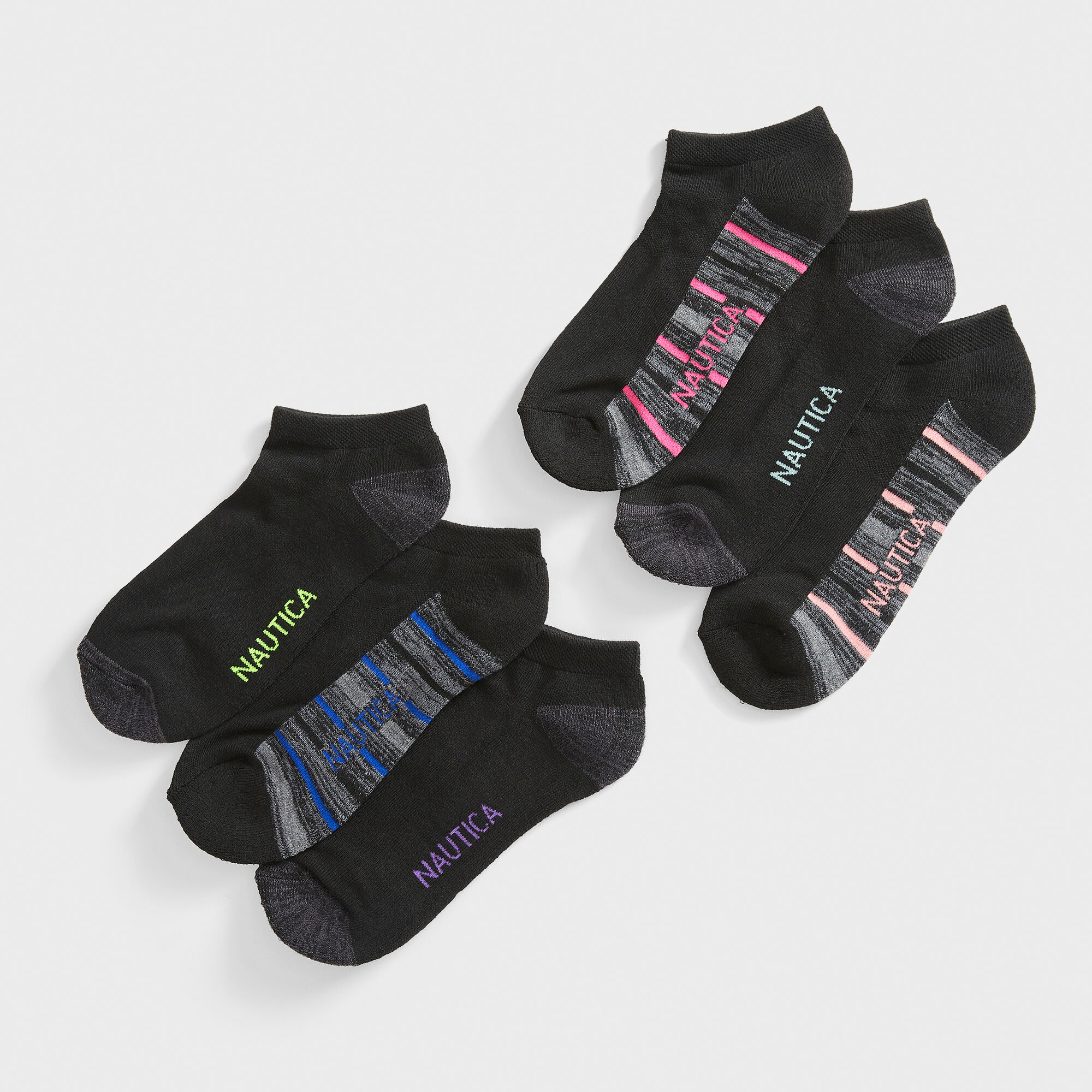 ATHLETIC LOW CUT SOCKS, 6-PACK,Multi,large