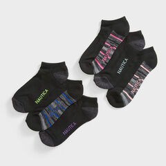 ATHLETIC LOW CUT SOCKS, 6-PACK,Multi,large