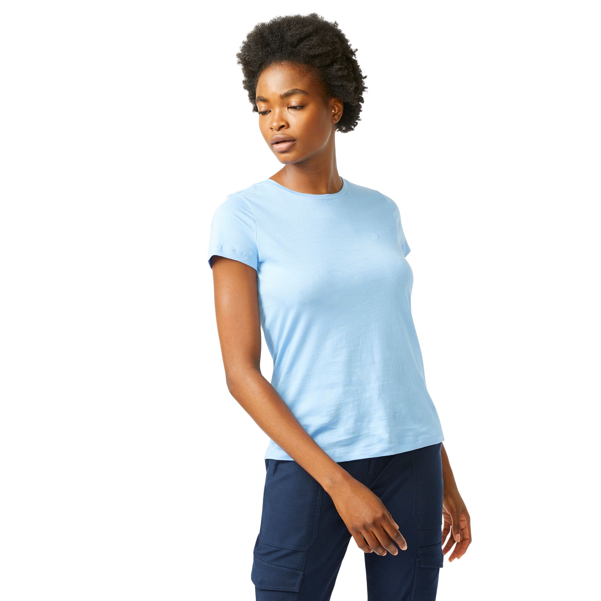 SOLID CREWNECK T-SHIRT,Bolt Blue,large