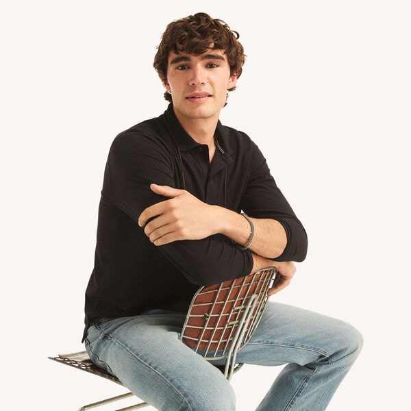 Long-Sleeve Classic Fit Deck Polo 