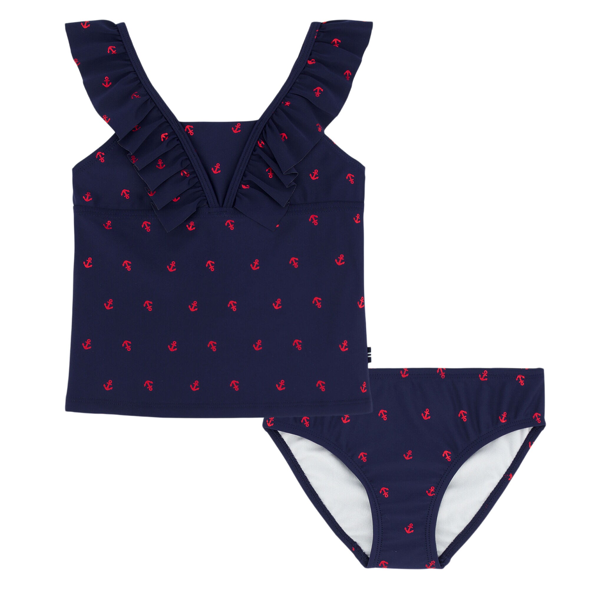 LITTLE GIRLS' ANCHOR PRINT TANKINI (4-7),Navy,large