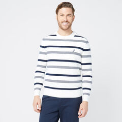 CLASSIC FIT STRIPED SWEATER,Marshmallow,large