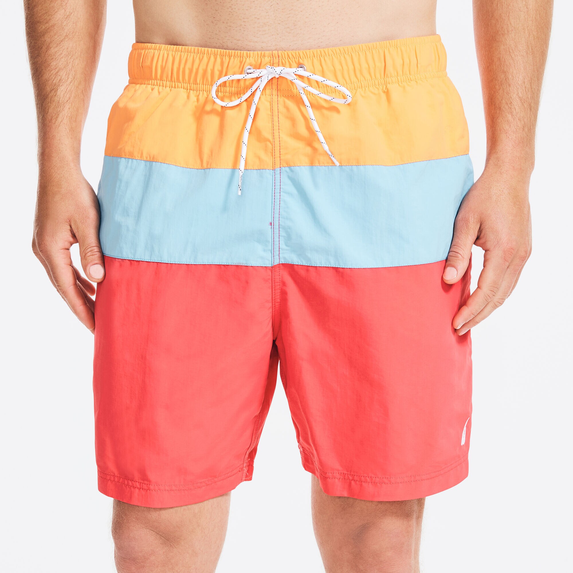 8" COLORBLOCK QUICK-DRY SWIM,Orange,large