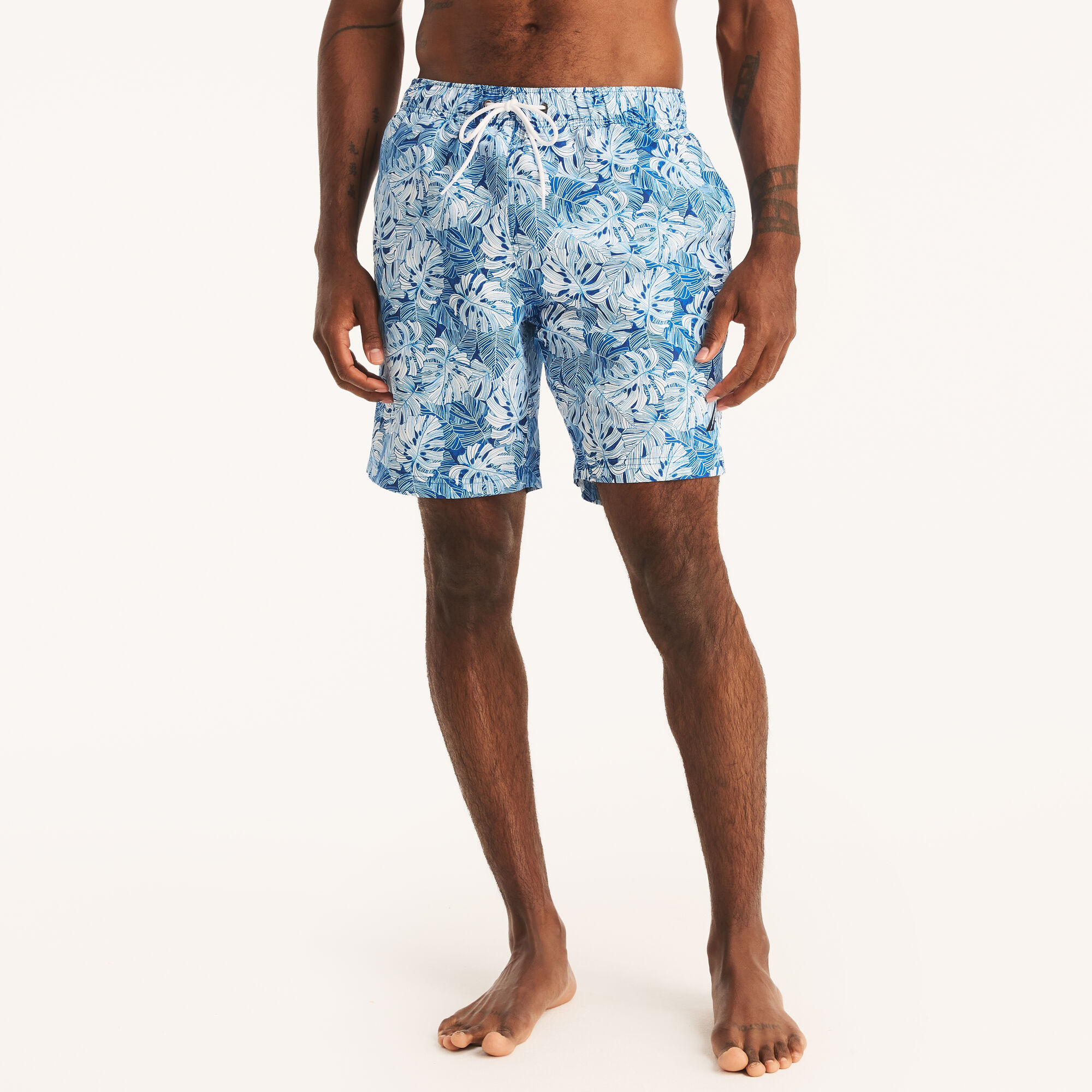 8" Printed Quick-Dry Swim,True Navy,large