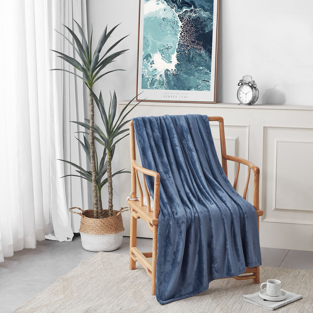 SOLID THROW BLANKET,Deep Dive Wash,large