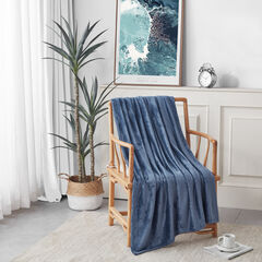 SOLID THROW BLANKET,Deep Dive Wash,large