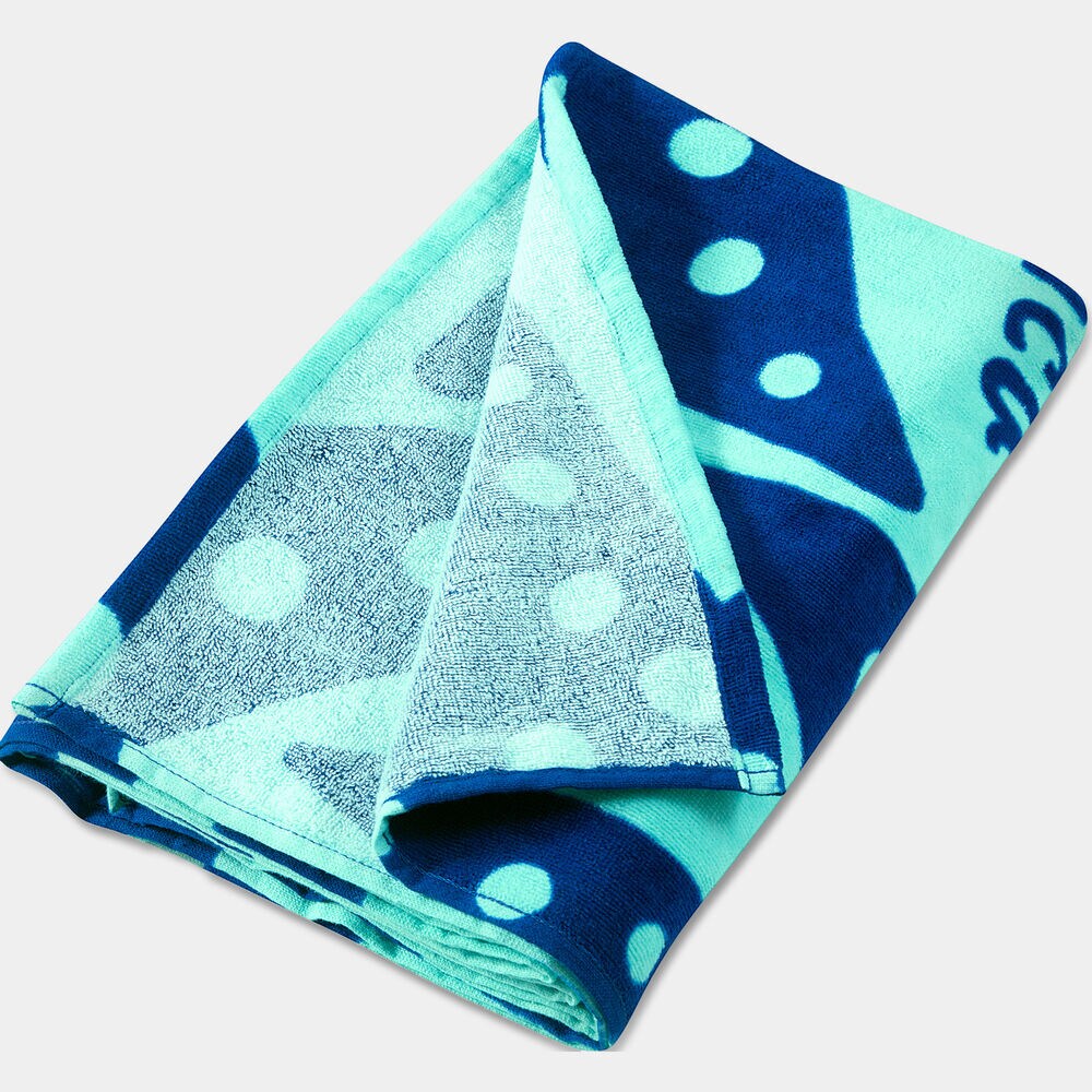 KIDS' STARFISH PRINT BEACH TOWEL,Capri Blue,large
