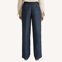 Chambray Wide Leg Pant,Stellar Blue Heather,large