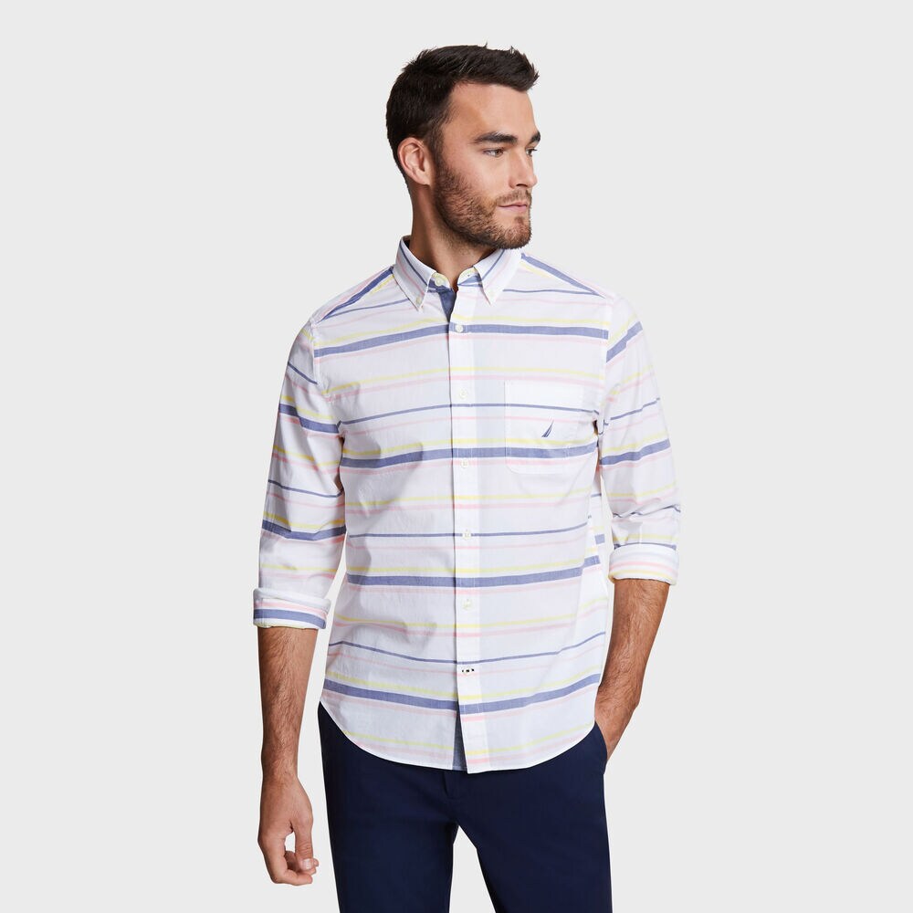 STRIPED SHIRT,Bright White,large