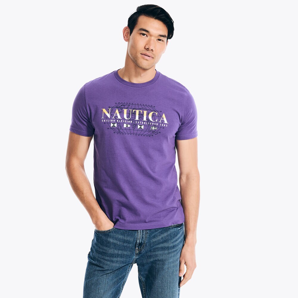 Sustainably Crafted Sailing Division Graphic T-Shirt,Gold Finch,large
