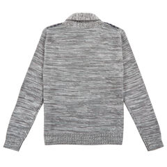  Boys' Reverse Stripe Sweater (8-16),Grey Heather,large