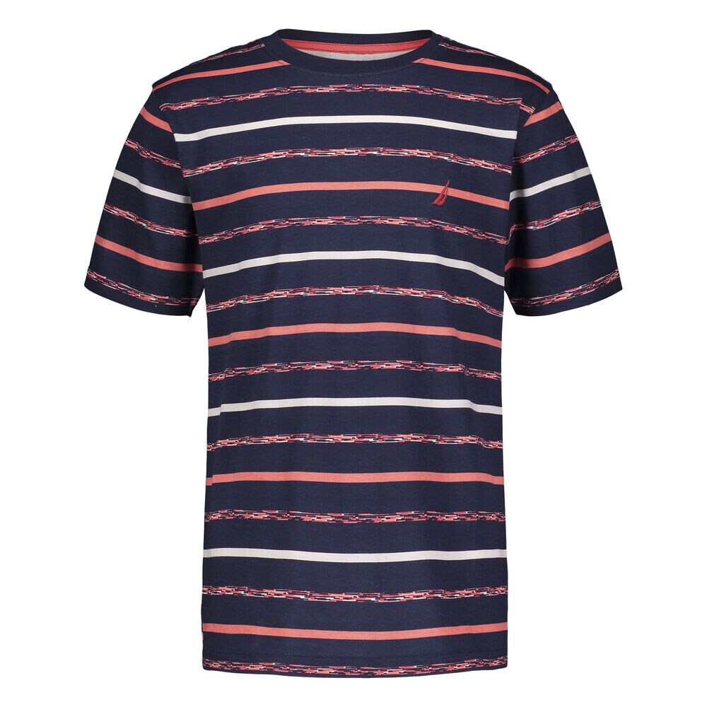 LITTLE BOYS' TEXTURED STRIPE T-SHIRT (4-7),J Navy,large