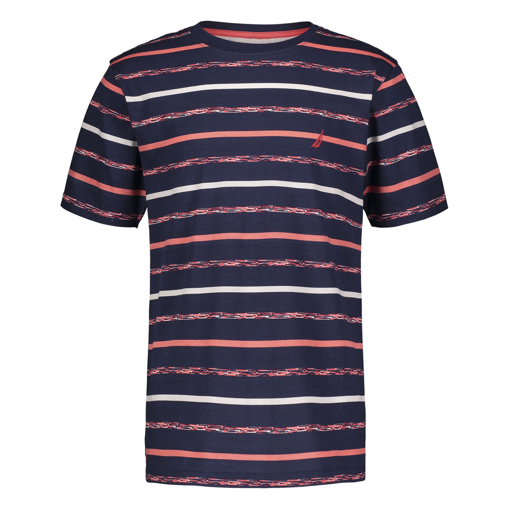 LITTLE BOYS' TEXTURED STRIPE T-SHIRT (4-7),J Navy,large